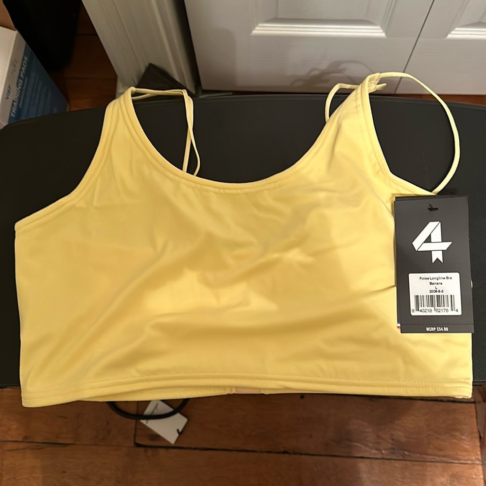 Women sport bra poise longline banana color large